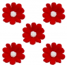 Aneta Dolce -  Fleur de sucre Adonis rouge, 4 cm, 5 pièces