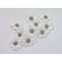 Aneta Dolce - Sugar flower, Forget-me-not,  white/silver, 3 cm, 10 pieces