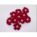 Aneta Dolce -  Fleur de sucre Myosotis, bordeaux/doré, 3 cm, 10 pièces