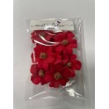 Aneta Dolce -  Fleur de sucre Myosotis, rouge/doré, 3 cm, 10 pièces