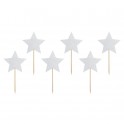 AH - Decorative picks gold glitter Star, 12 pieces