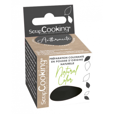 ScrapCookig - Powder food coloring of natural origin anthracite black, 3 g