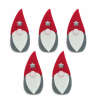 AH - Décoration en sucre gnome gris de Noël, 5 pièces