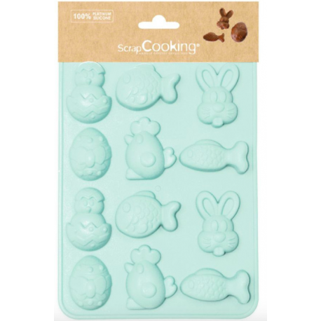 ScrapCooking - Moule en silicone oursons, 12 cavités