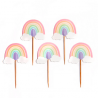 AH - Decorative rainbow picks, pastel, 12 picks