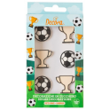 Decora - Football and cup sugar decorations, 6 pieces