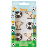 Decora - Décorations en sucre ballon foot et coupe, 6 pièces