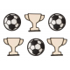 Decora - Zuckerdekorationen Fußballball und Pokal, 6 Stück