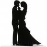 Dekora - Figurine silhouette noire, mariés avec bébé