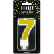 Candle gold sparkle number 7