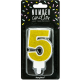 Candle gold sparkle number 5