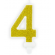 Candle gold sparkle number 4