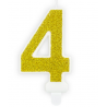 Kerze golden Funkeln Nummer 4