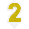 Kerze golden Funkeln Nummer 2