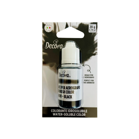 Decora - Colorant alimentaire liquide / aérographe - noir, 20 g