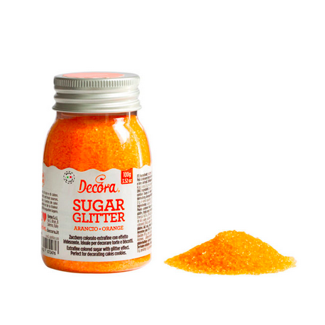 Decora Sucre coloré orange (sanding sugar), 100 g
