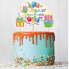 Patisdécor - Cake topper "Joyeux anniversaire" Thema Kindergeburtstag