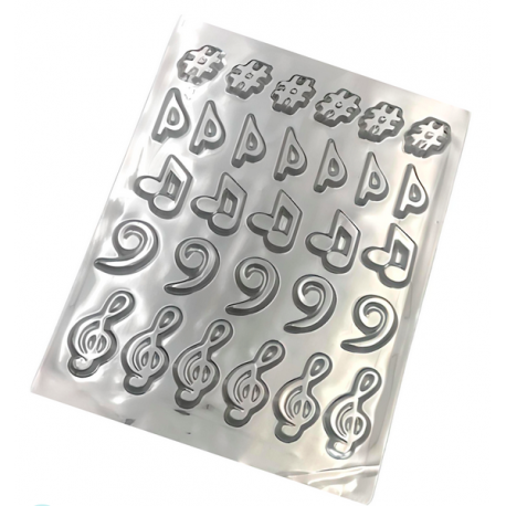Pastkolor - chocolate mould, musical notes, 29 cavities