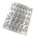 Pastkolor - chocolate mould, musical notes, 29 cavities