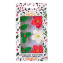 Decora  Décorations en sucre poinsettia & houx, 7 pièces