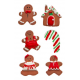Sugar decoration gingerbreadman, 6 pieces