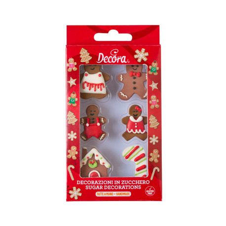 Sugar decoration gingerbreadman, 6 pieces