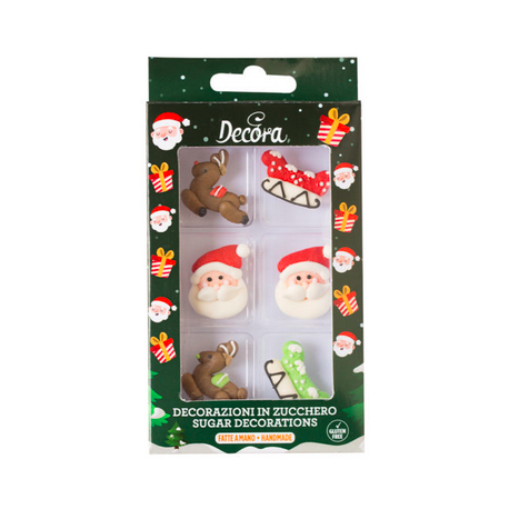 Decora Décorations en sucre, Père Noël, 6 pièces