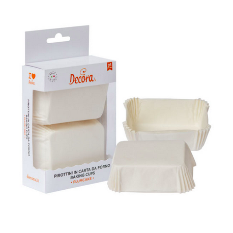 Plumcake cases, white, 36 pieces