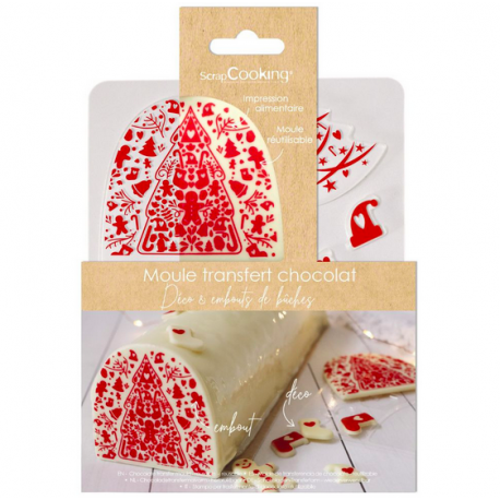 ScrapCooking - Moule embout de bûche, motif Noël