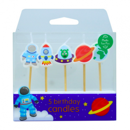 Bougies Espace & planètes, set de 5