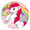 Dekora - Edible disc, unicorn, 16 cm