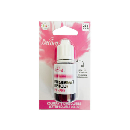 Decora - Colorant alimentaire liquide / aérographe - rose, 20 g