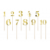 PartyDeco - Toppers Zahlen, gold, 11 Stück