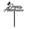 Dekora - Topper Joyeux Anniversaire, noir