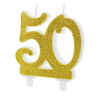 Goldene Glitzerkerze Nr. 50