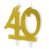 Goldene Glitzerkerze Nr. 40