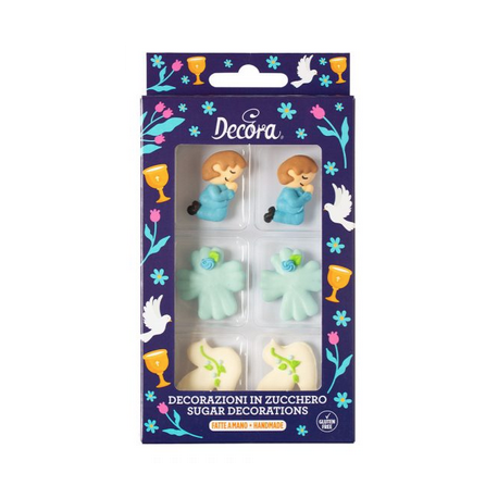 Decora Décorations en sucre communion garçon, 6 pièces