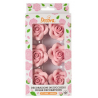 Decora Grosse rosa  Zucker Rosen, 6 Stück, zirka 4 cm