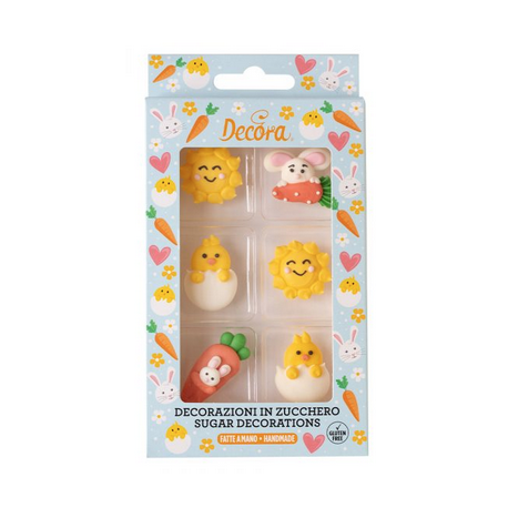 Decora Décorations en sucre soleil de Pâques, 6 pièces
