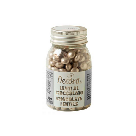 Decora - Confetti lentilles chocolat, argent, 80 g