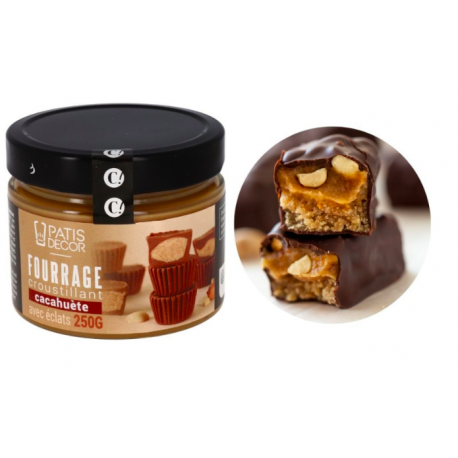 Patisdécor - Fourrage croustillant cacahuète avec éclats - 250g