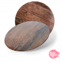 Round board with dark wood effect - 30 cm diameter, 3 mm thick