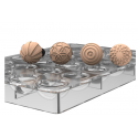 Silikomart - Tritan Mould SEMISFERA01 & CHOCO STAMP A - No. 24 Ø31 x H16 mm + 4 hand stamps