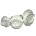 Patisdécor - emporte-pièce avec piston feuilles de Rose, set de 3