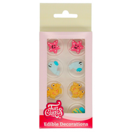 FunCakes - Zuckerdekorationen, Meerestiere, 8 Stück