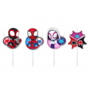 Kerze Spidey, 4 Stück, 3x4 cm