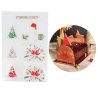 Patisdécor - Chocolate transfer for log cake decoration, classic Christmas