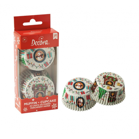 Cupcake Backförmchen Weihnachtsgeschenke, 36 Stück