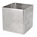 Patisdecor - Cadre perforé en acier inoxydable carré, 8 x 8 x 8 cm