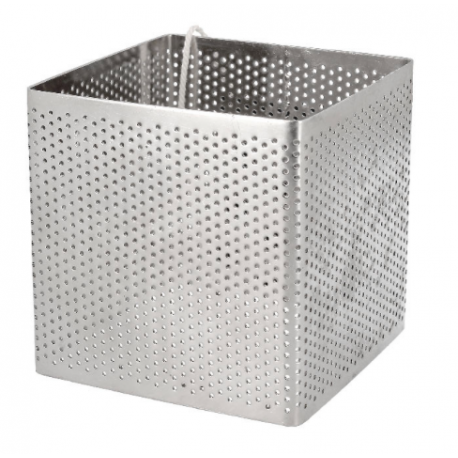 Patisdecor - Cadre perforé en acier inoxydable carré, 8 x 8 x 8 cm